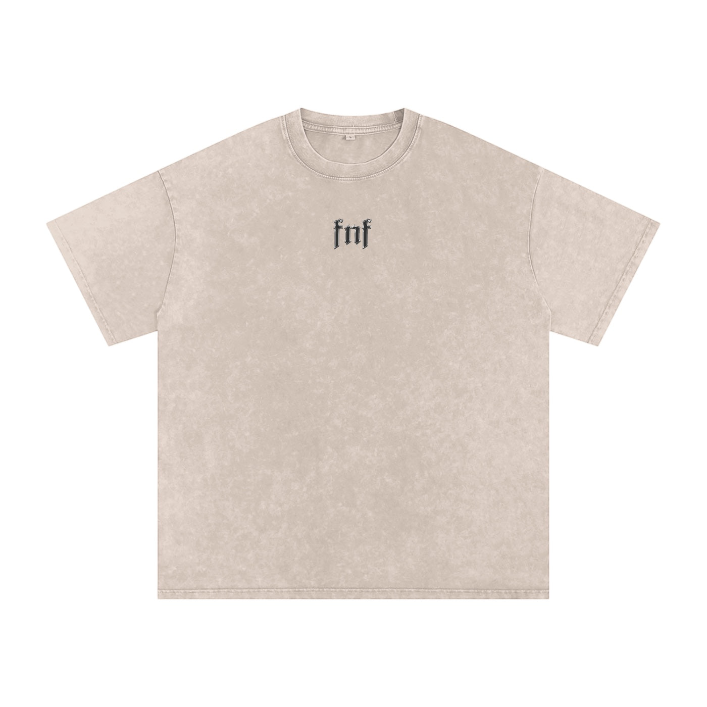 Foundation FNF oversized t-shirt in light beige with a washed cotton feel and embroidered logo on the chest.