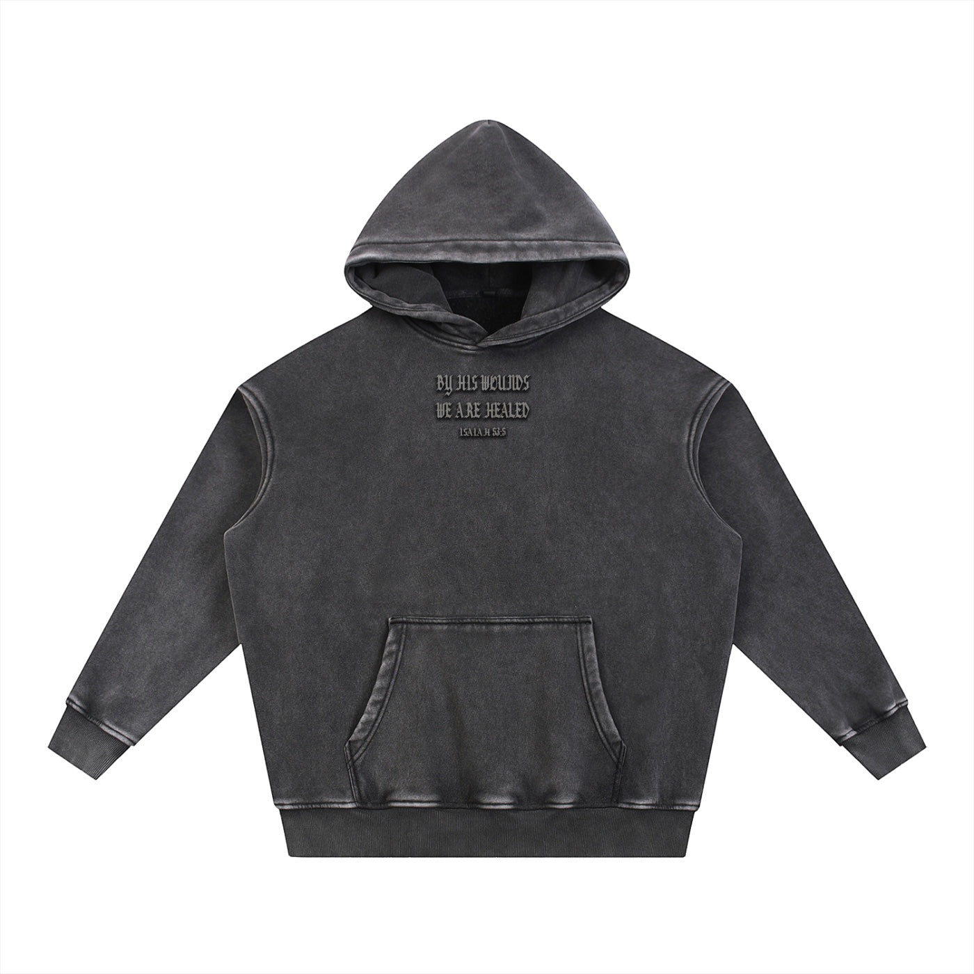 Foundation charcoal washed cotton blend oversized hoodie with