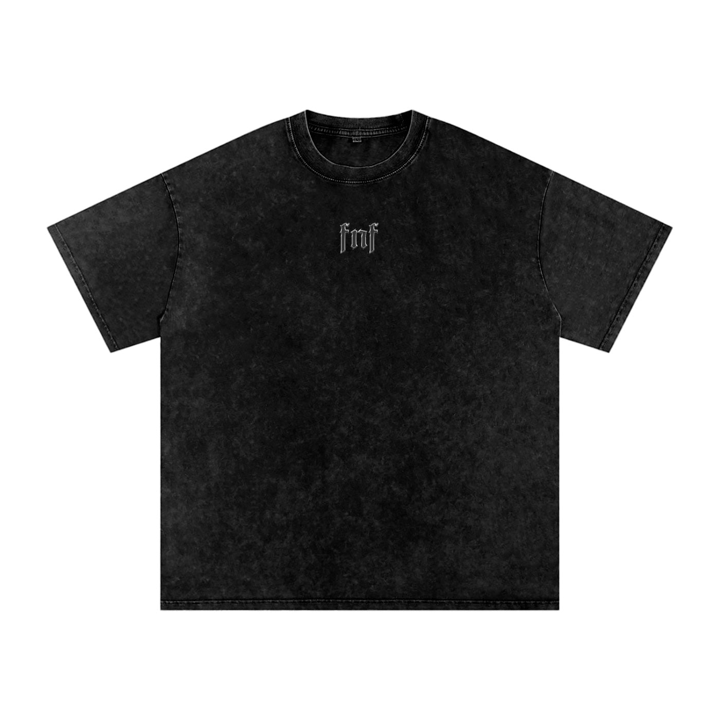 Foundation black oversized washed cotton t-shirt with embroidered FNF logo on front.